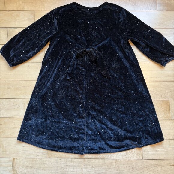 Nanö - Black Sparkle Velvet Tunic and Floral Leggings Set, size 12 - Picture 2 of 3